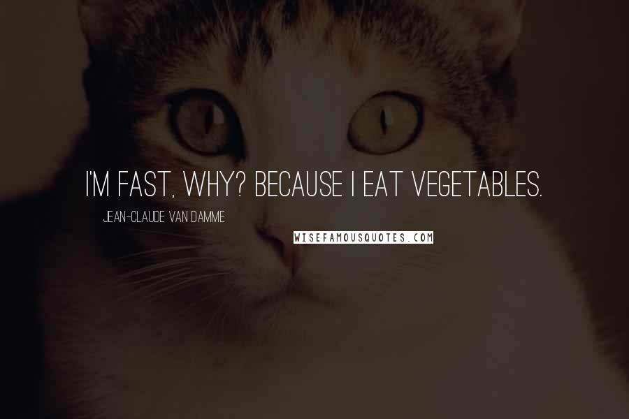 Jean-Claude Van Damme Quotes: I'm fast, why? Because I eat vegetables.