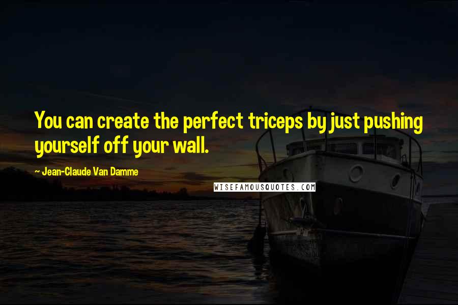 Jean-Claude Van Damme Quotes: You can create the perfect triceps by just pushing yourself off your wall.