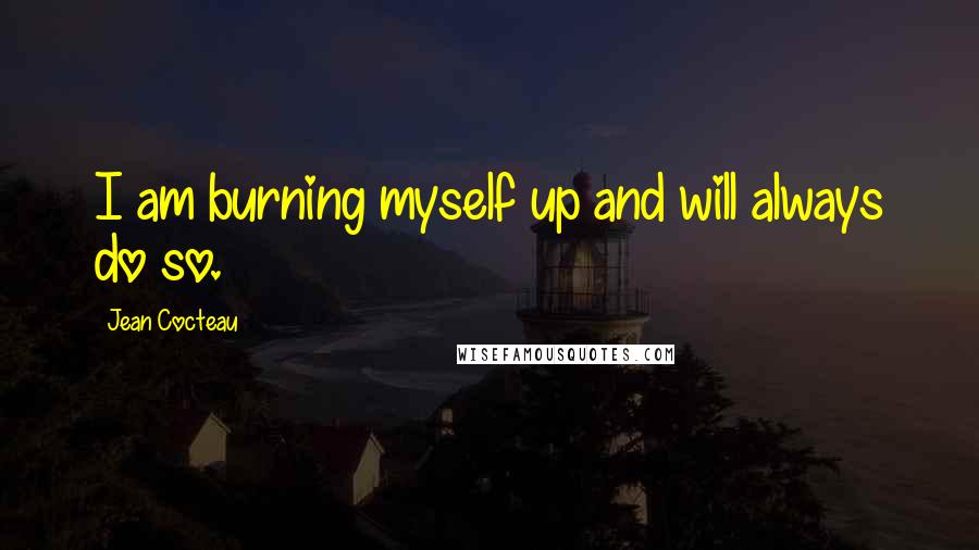 Jean Cocteau Quotes: I am burning myself up and will always do so.