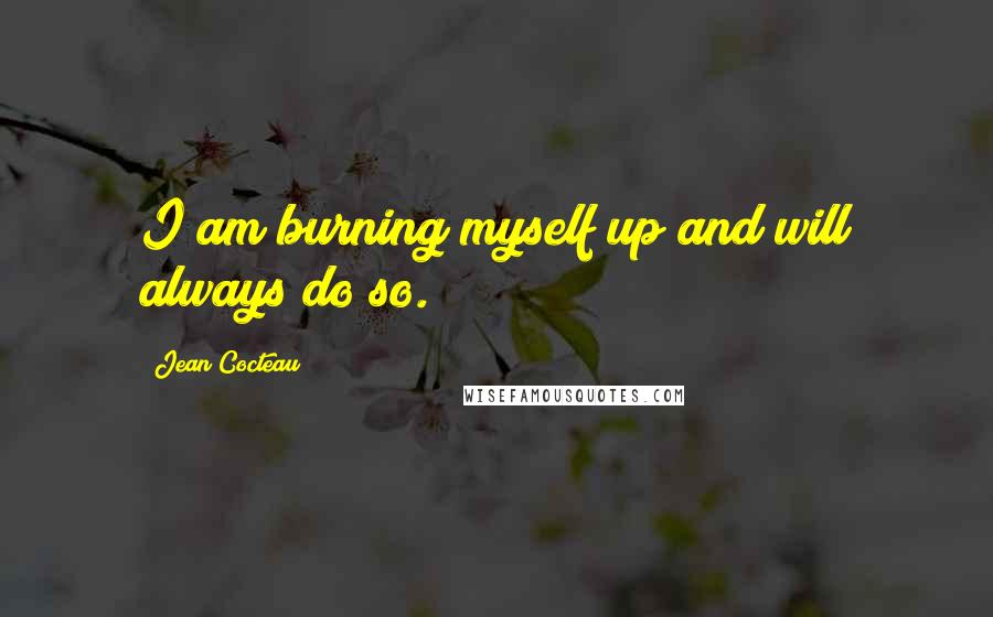 Jean Cocteau Quotes: I am burning myself up and will always do so.