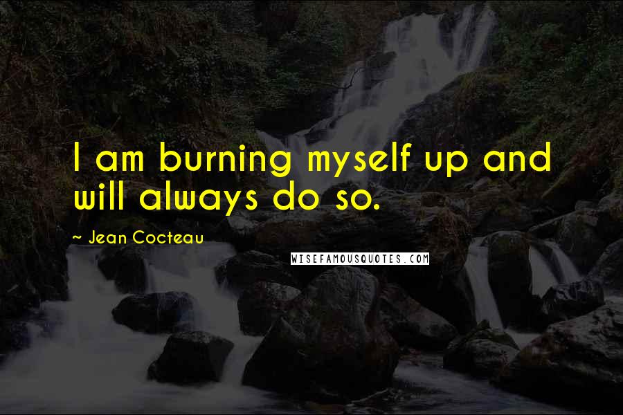 Jean Cocteau Quotes: I am burning myself up and will always do so.