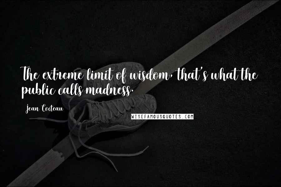 Jean Cocteau Quotes: The extreme limit of wisdom, that's what the public calls madness.