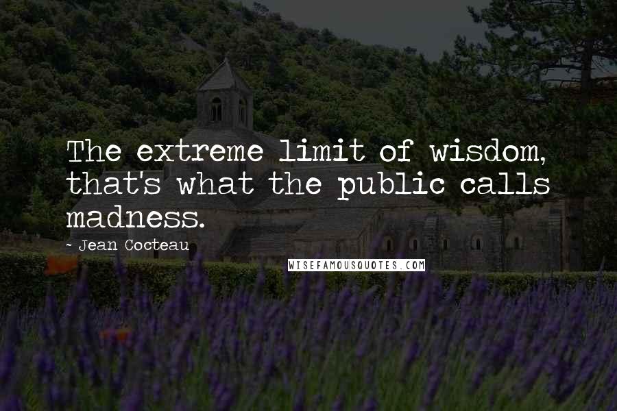 Jean Cocteau Quotes: The extreme limit of wisdom, that's what the public calls madness.