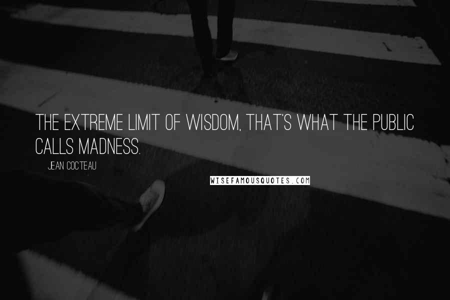 Jean Cocteau Quotes: The extreme limit of wisdom, that's what the public calls madness.