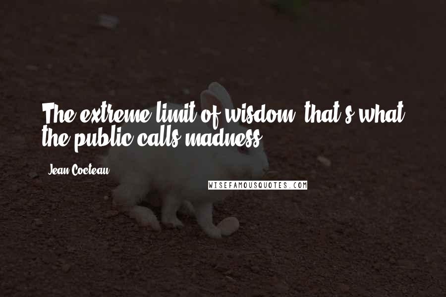 Jean Cocteau Quotes: The extreme limit of wisdom, that's what the public calls madness.
