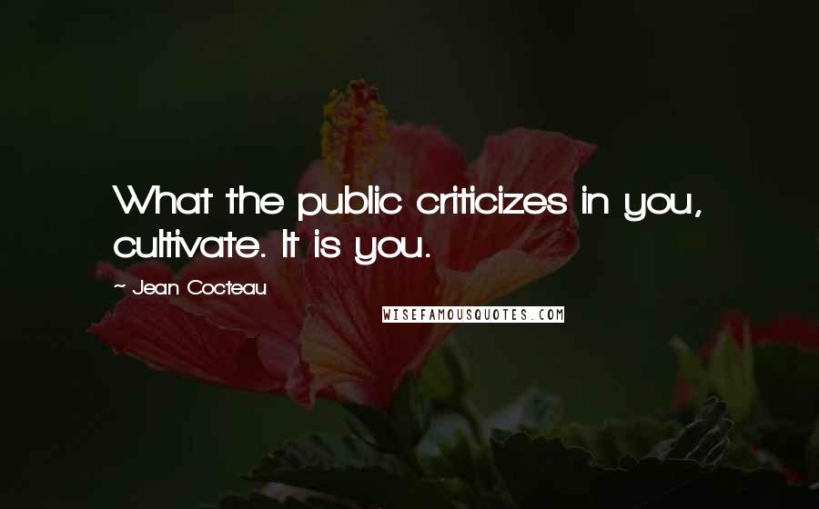 Jean Cocteau Quotes: What the public criticizes in you, cultivate. It is you.