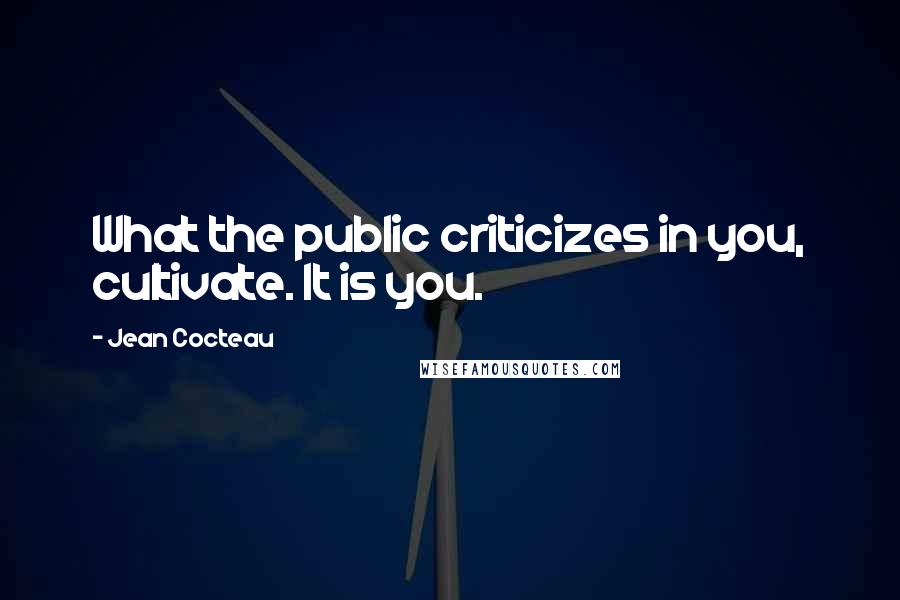 Jean Cocteau Quotes: What the public criticizes in you, cultivate. It is you.