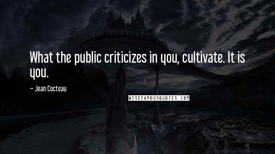 Jean Cocteau Quotes: What the public criticizes in you, cultivate. It is you.