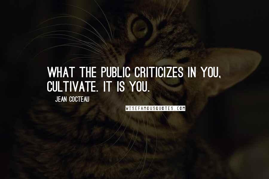 Jean Cocteau Quotes: What the public criticizes in you, cultivate. It is you.