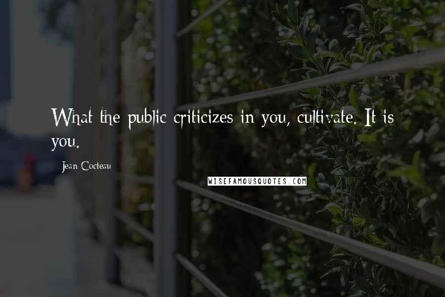 Jean Cocteau Quotes: What the public criticizes in you, cultivate. It is you.