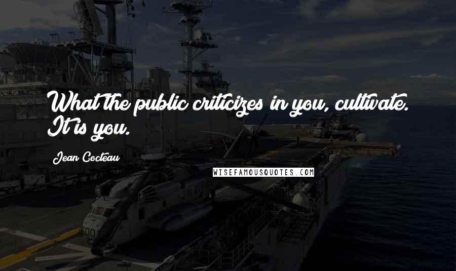 Jean Cocteau Quotes: What the public criticizes in you, cultivate. It is you.