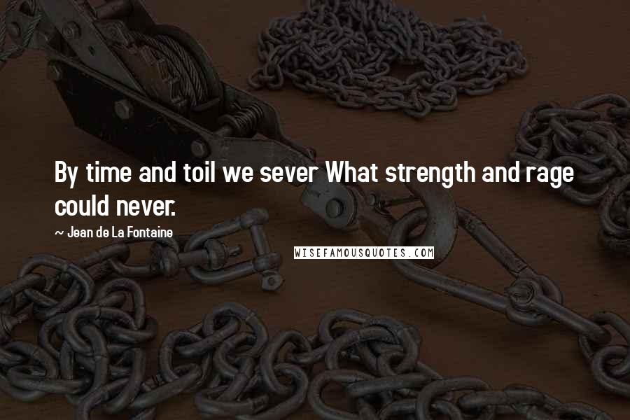 Jean De La Fontaine Quotes: By time and toil we sever What strength and rage could never.
