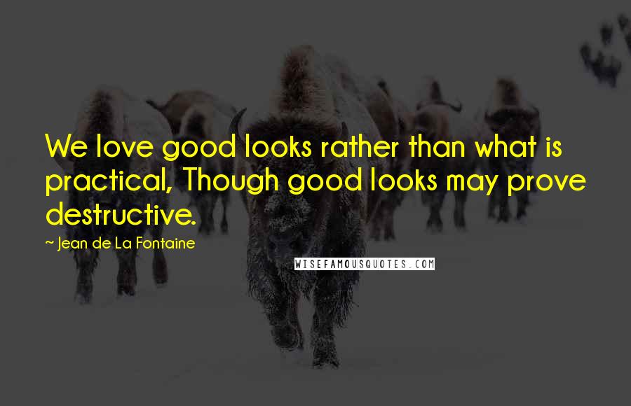 Jean De La Fontaine Quotes: We love good looks rather than what is practical, Though good looks may prove destructive.