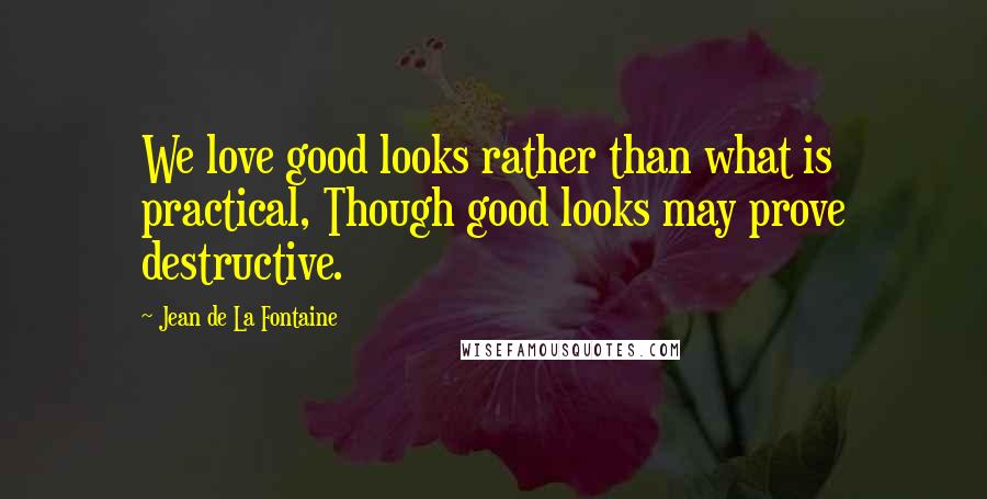 Jean De La Fontaine Quotes: We love good looks rather than what is practical, Though good looks may prove destructive.