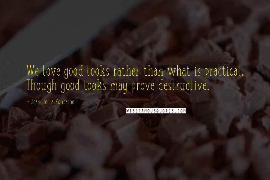 Jean De La Fontaine Quotes: We love good looks rather than what is practical, Though good looks may prove destructive.