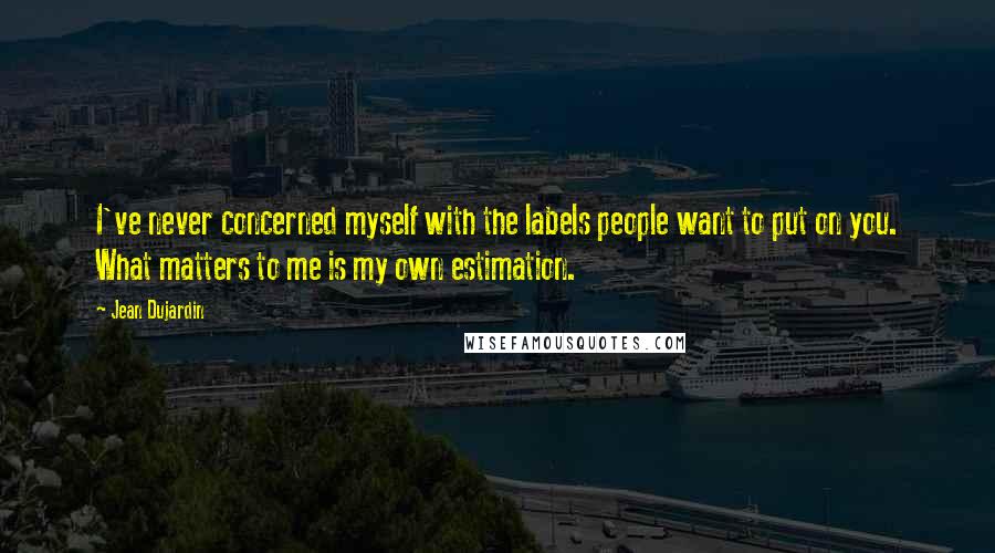 Jean Dujardin Quotes: I've never concerned myself with the labels people want to put on you. What matters to me is my own estimation.