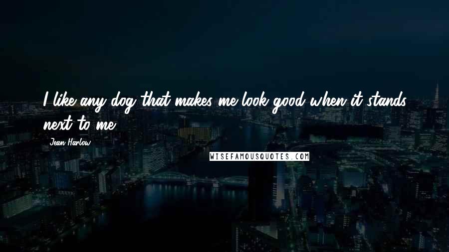 Jean Harlow Quotes: I like any dog that makes me look good when it stands next to me.