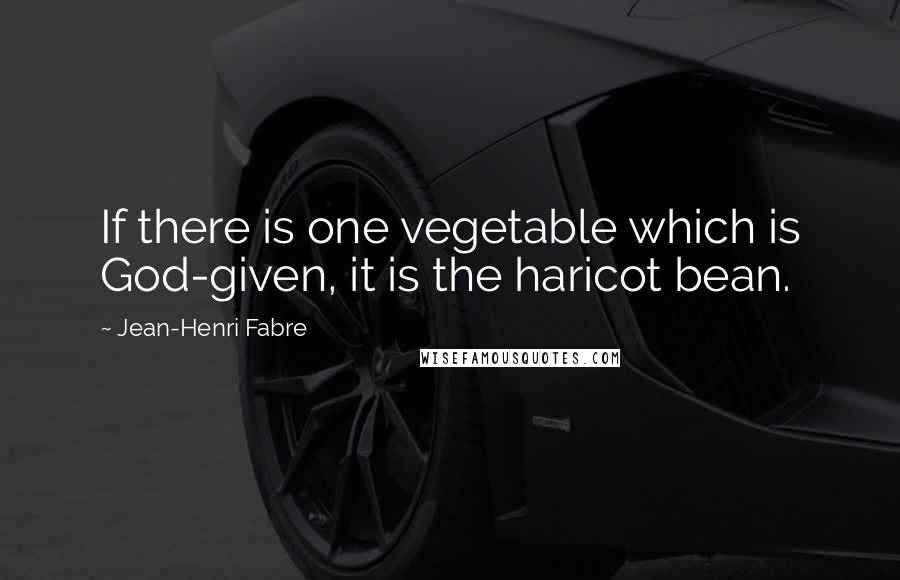 Jean-Henri Fabre Quotes: If there is one vegetable which is God-given, it is the haricot bean.