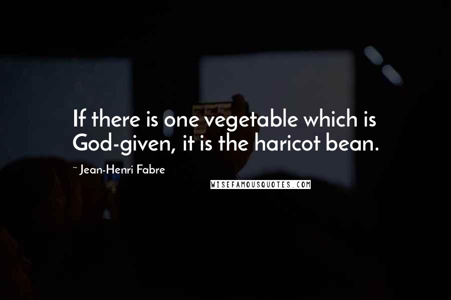 Jean-Henri Fabre Quotes: If there is one vegetable which is God-given, it is the haricot bean.