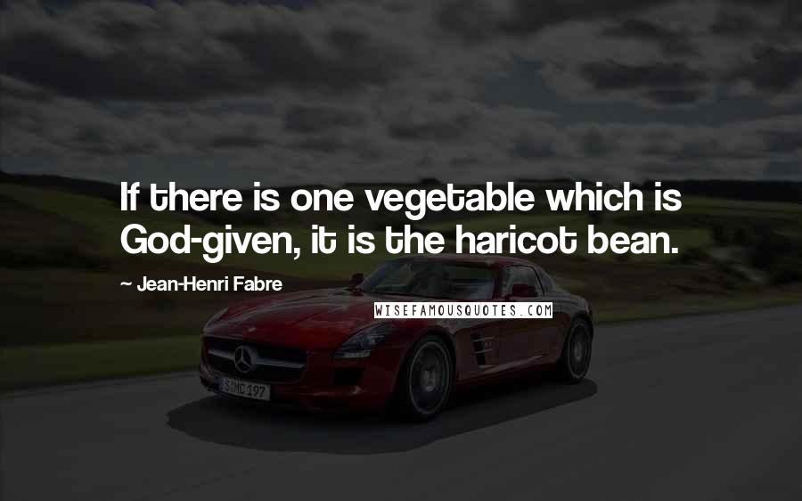 Jean-Henri Fabre Quotes: If there is one vegetable which is God-given, it is the haricot bean.