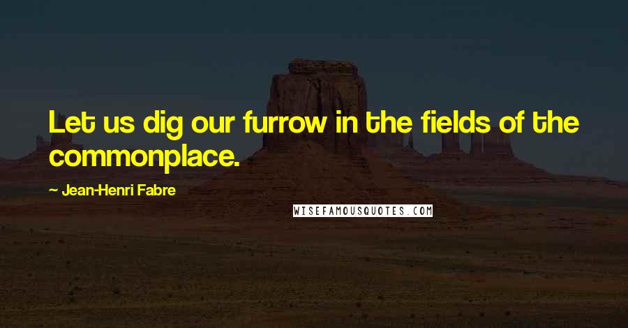 Jean-Henri Fabre Quotes: Let us dig our furrow in the fields of the commonplace.