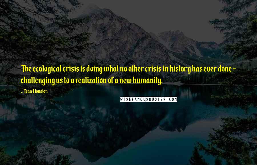 Jean Houston Quotes: The ecological crisis is doing what no other crisis in history has ever done - challenging us to a realization of a new humanity.