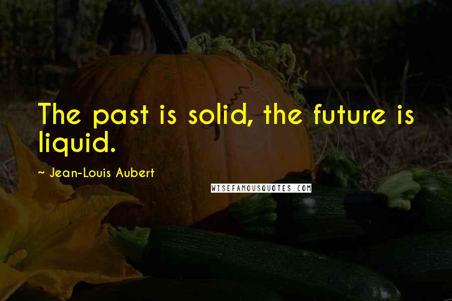 Jean-Louis Aubert Quotes: The past is solid, the future is liquid.