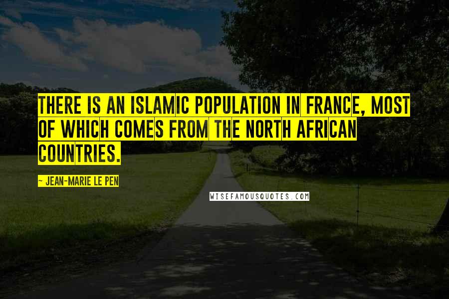 Jean-Marie Le Pen Quotes: There is an Islamic population in France, most of which comes from the North African countries.
