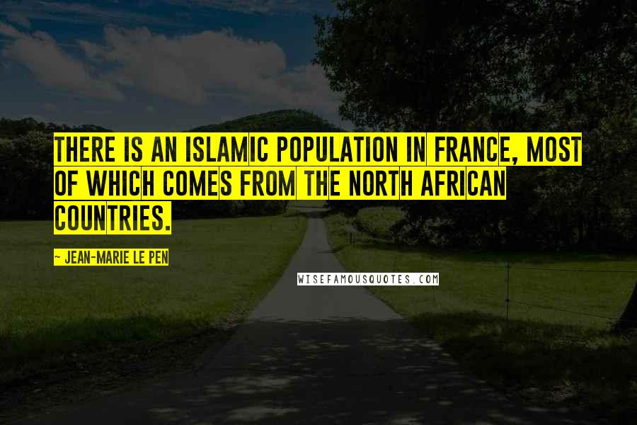 Jean-Marie Le Pen Quotes: There is an Islamic population in France, most of which comes from the North African countries.