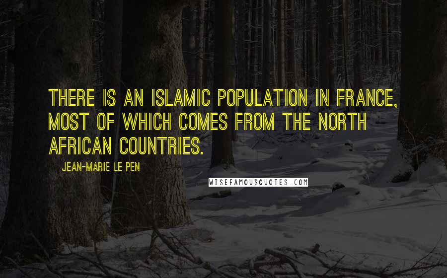 Jean-Marie Le Pen Quotes: There is an Islamic population in France, most of which comes from the North African countries.