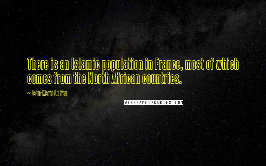 Jean-Marie Le Pen Quotes: There is an Islamic population in France, most of which comes from the North African countries.