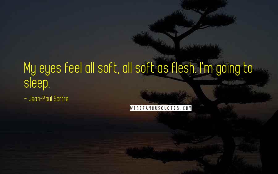 Jean-Paul Sartre Quotes: My eyes feel all soft, all soft as flesh. I'm going to sleep.