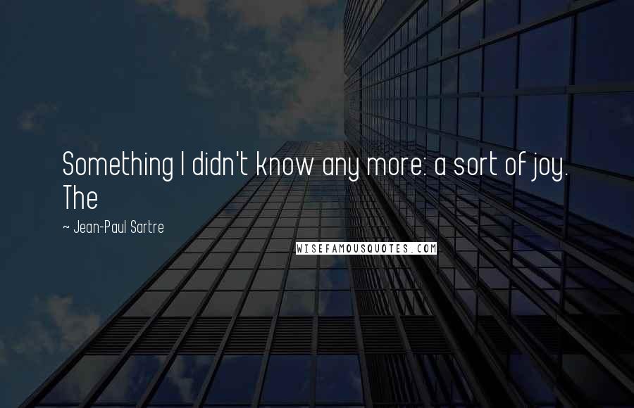 Jean-Paul Sartre Quotes: Something I didn't know any more: a sort of joy. The