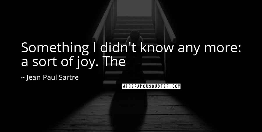 Jean-Paul Sartre Quotes: Something I didn't know any more: a sort of joy. The