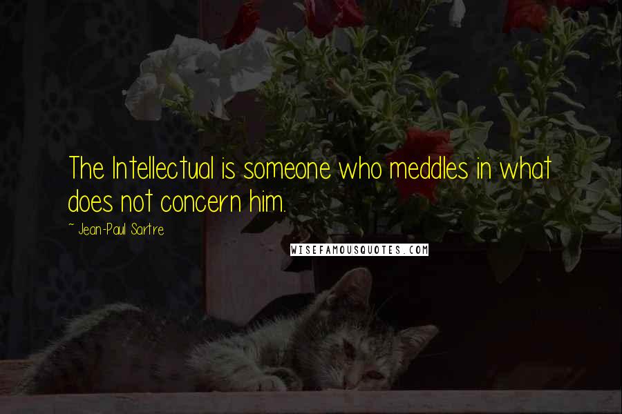 Jean-Paul Sartre Quotes: The Intellectual is someone who meddles in what does not concern him.