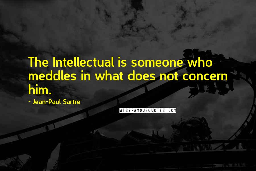 Jean-Paul Sartre Quotes: The Intellectual is someone who meddles in what does not concern him.