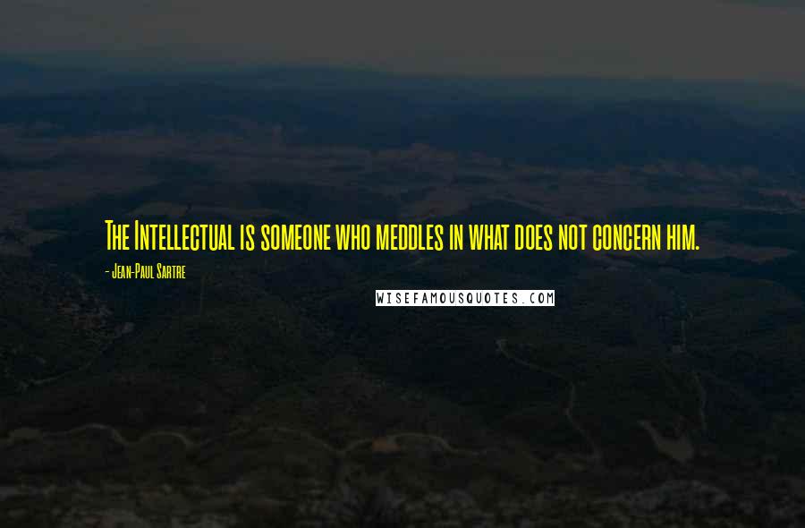 Jean-Paul Sartre Quotes: The Intellectual is someone who meddles in what does not concern him.