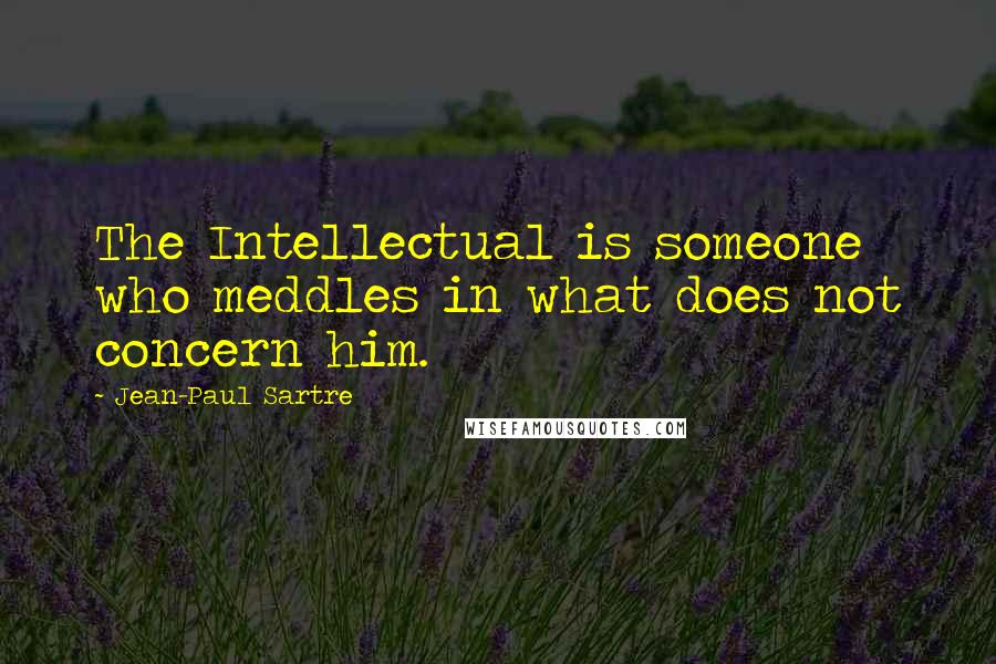 Jean-Paul Sartre Quotes: The Intellectual is someone who meddles in what does not concern him.