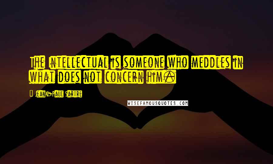 Jean-Paul Sartre Quotes: The Intellectual is someone who meddles in what does not concern him.