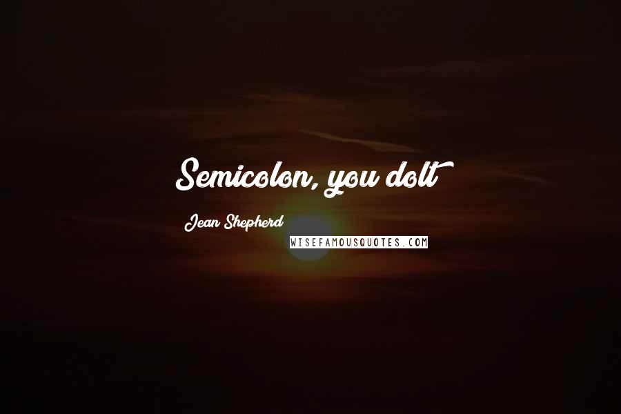 Jean Shepherd Quotes: Semicolon, you dolt!