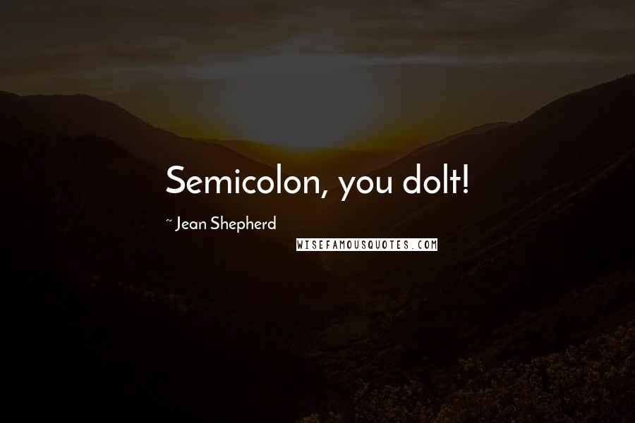 Jean Shepherd Quotes: Semicolon, you dolt!