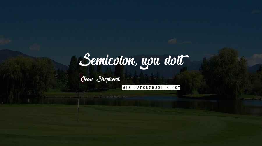 Jean Shepherd Quotes: Semicolon, you dolt!