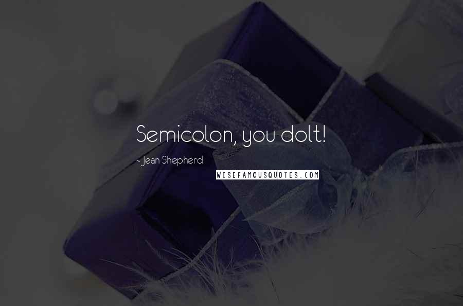 Jean Shepherd Quotes: Semicolon, you dolt!