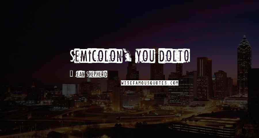 Jean Shepherd Quotes: Semicolon, you dolt!