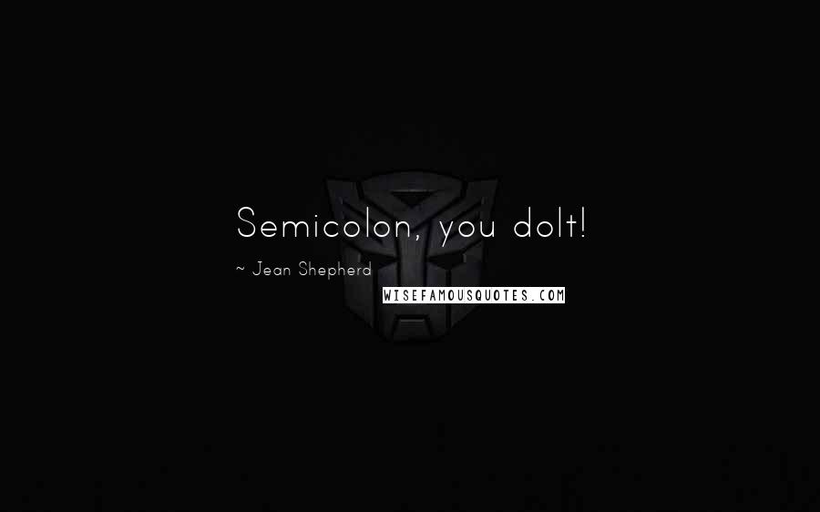 Jean Shepherd Quotes: Semicolon, you dolt!