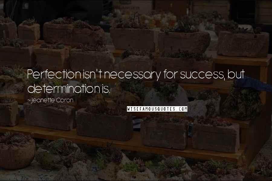 Jeanette Coron Quotes: Perfection isn't necessary for success, but determination is.