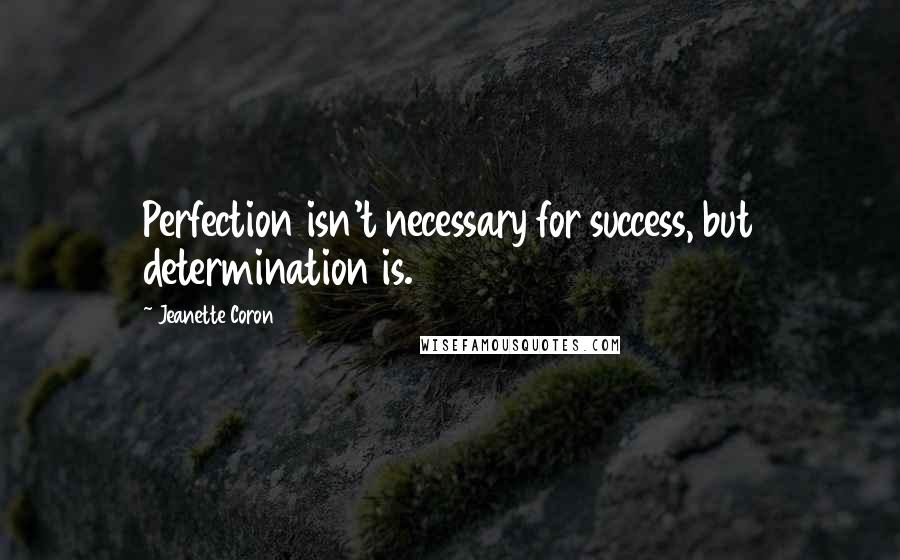 Jeanette Coron Quotes: Perfection isn't necessary for success, but determination is.