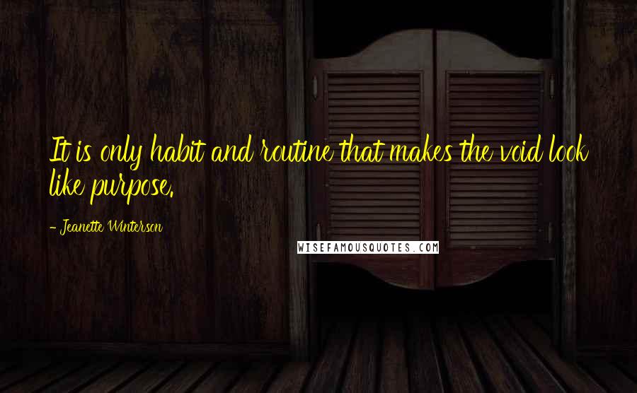 Jeanette Winterson Quotes: It is only habit and routine that makes the void look like purpose.