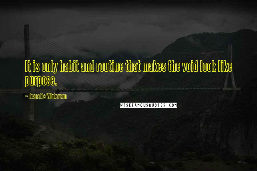 Jeanette Winterson Quotes: It is only habit and routine that makes the void look like purpose.