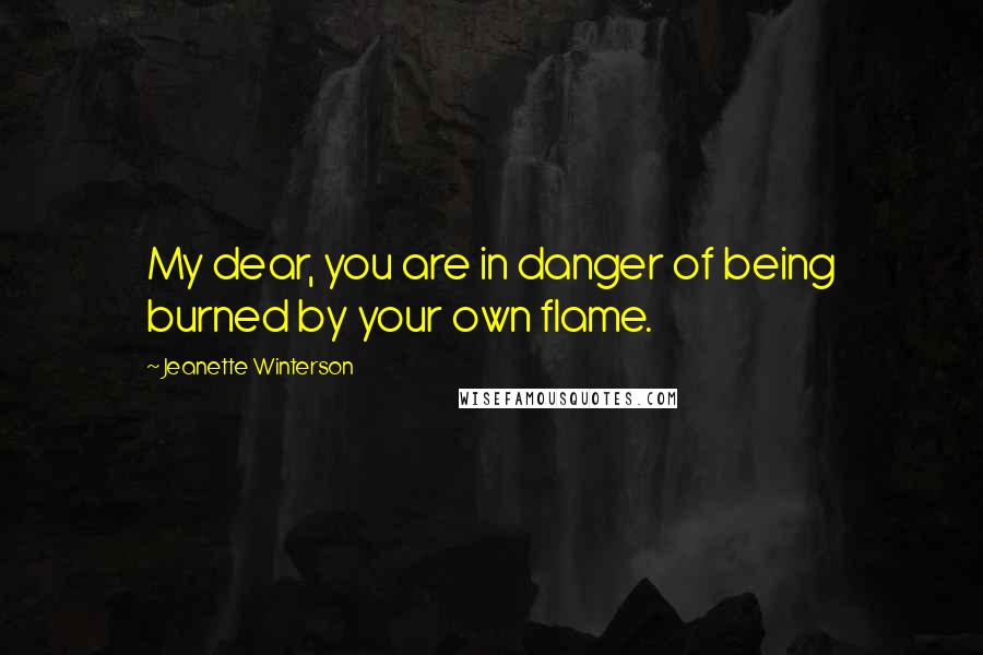 Jeanette Winterson Quotes: My dear, you are in danger of being burned by your own flame.